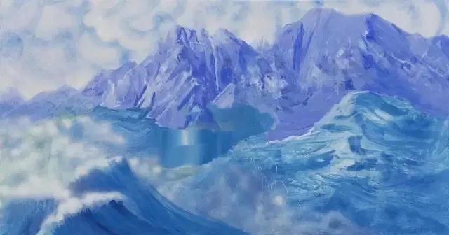 《晚安蓝》，380cmx200cm，布面油画，2017.jpg