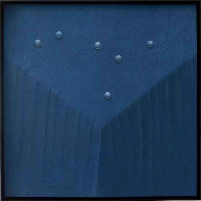 《蓝色珍珠No.2》， 纸本设色、木刻浮雕 ，54.5x54.5cm， 2017.jpg
