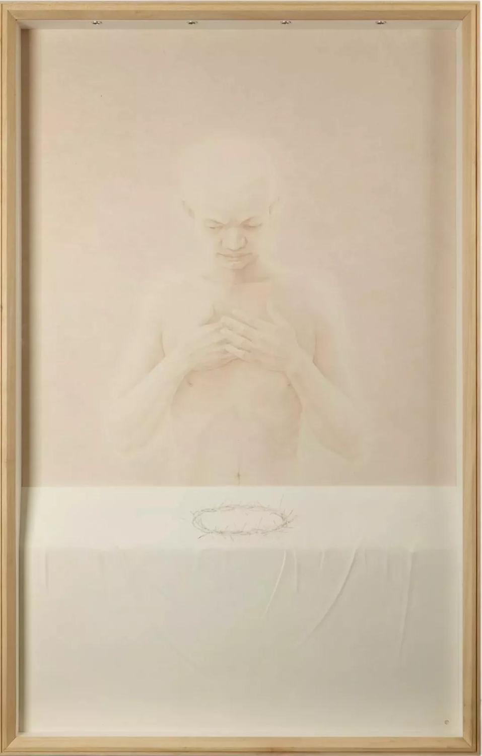 《王的加冕》，纸本设色、玻璃钢浮雕，142x88cm，2015.jpg